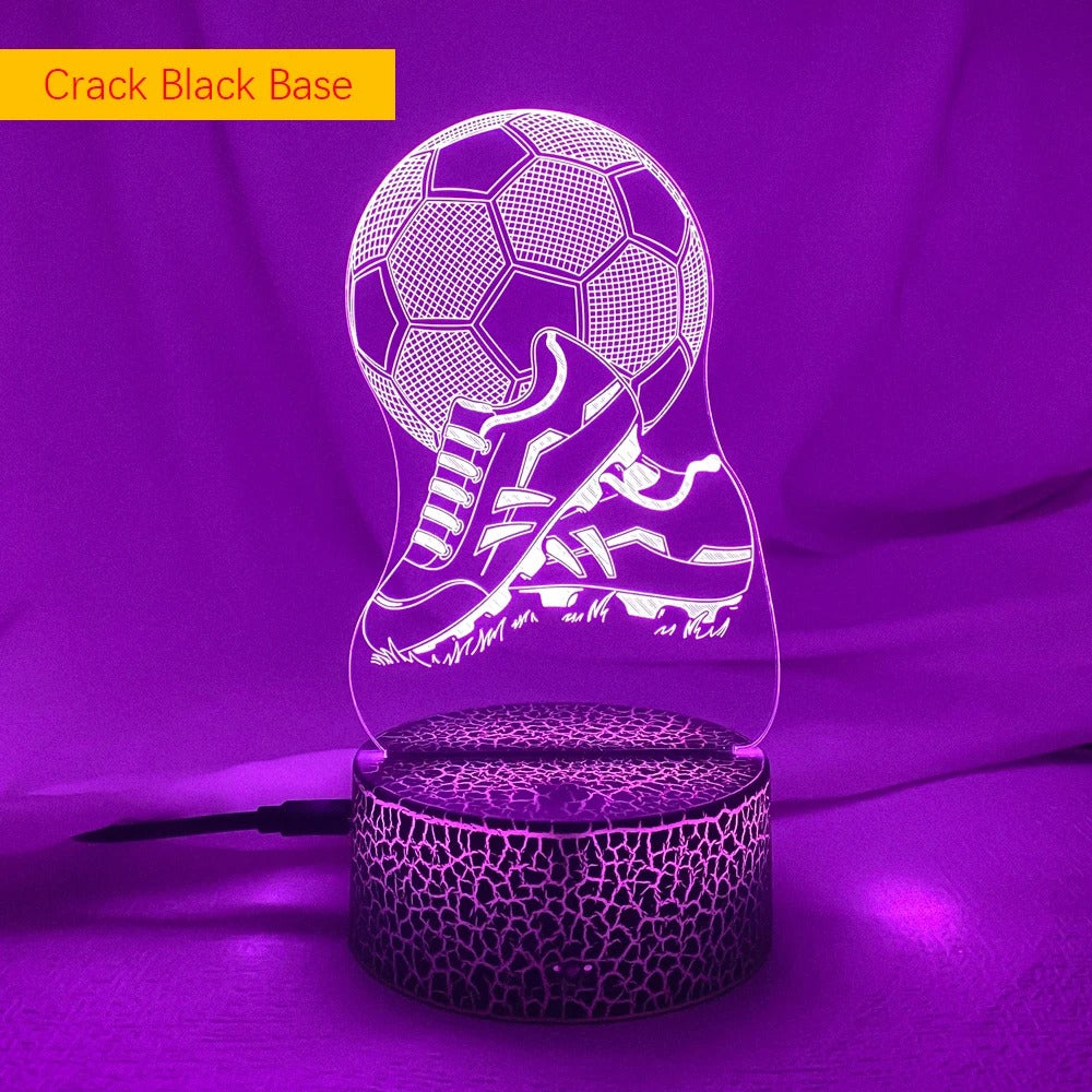 Football and boots figure 3D remote control lamp