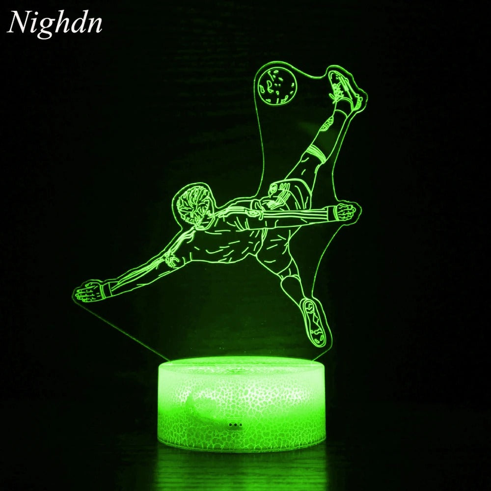 Bicycle kick 3D figure remote control lamp