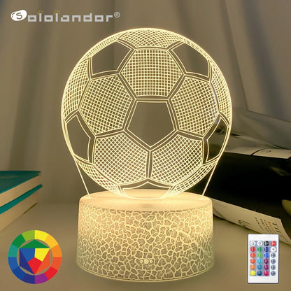 Football 3D figure remote control lamp