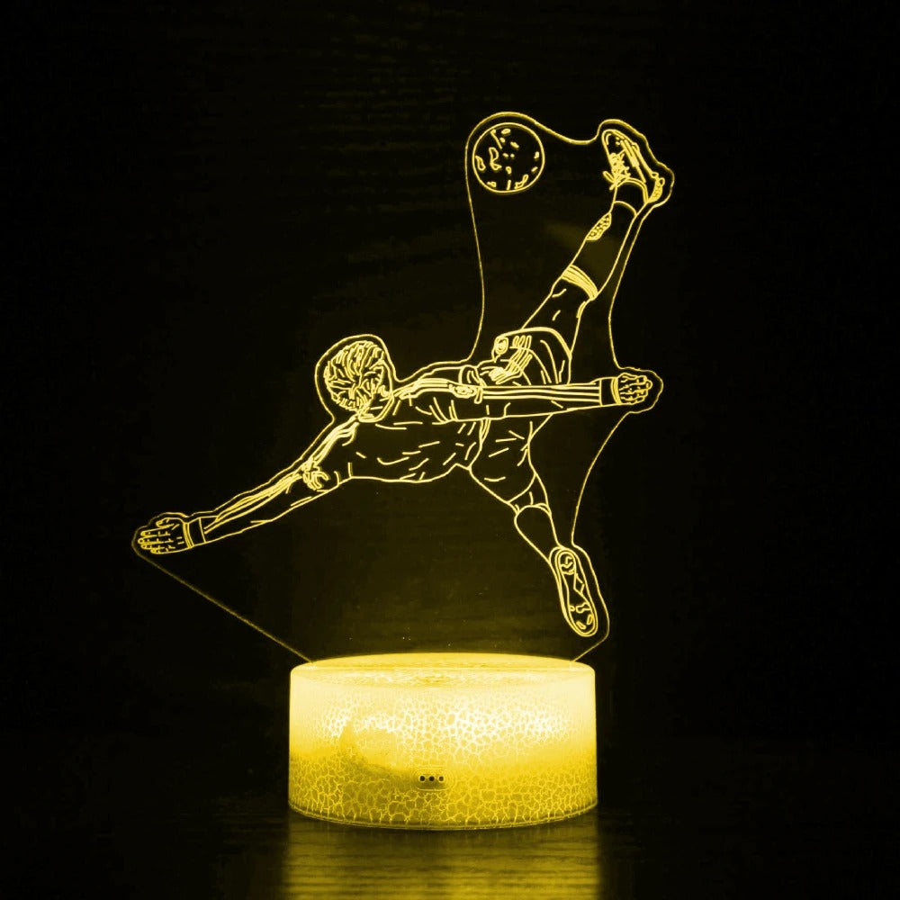 Bicycle kick 3D figure remote control lamp