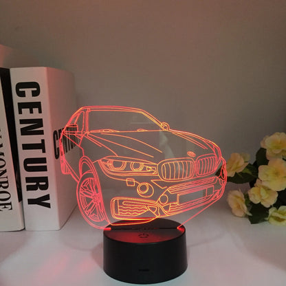 Suv Bmw X6M sports car 3D figure remote control lamp