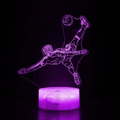 Bicycle kick 3D figure remote control lamp