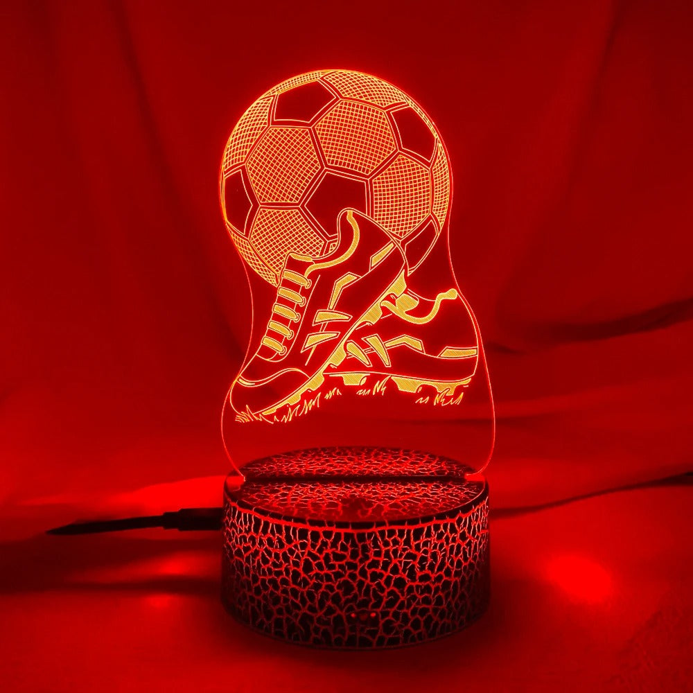 Football and boots figure 3D remote control lamp