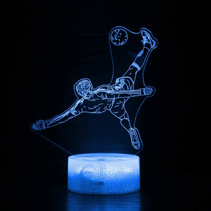 Bicycle kick 3D figure remote control lamp