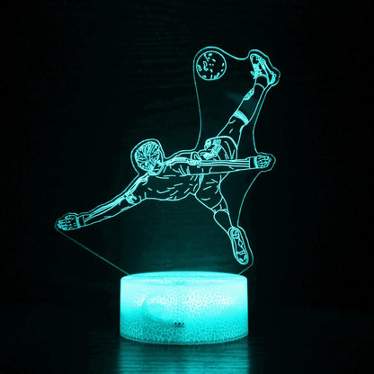 Bicycle kick 3D figure remote control lamp